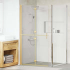 Walk-in Shower Screen Gold 100 x 6.5 x 190 cm