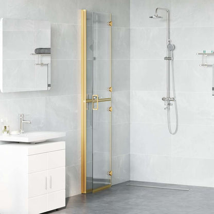 Inloop douche wand Goud en transparant 100 x 190 cm Gehard glas