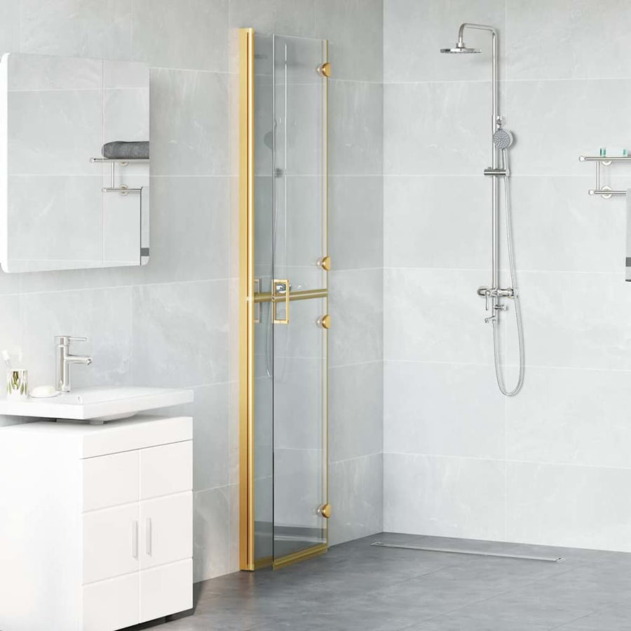 Inloop douche wand Goud en transparant 100 x 190 cm Gehard glas