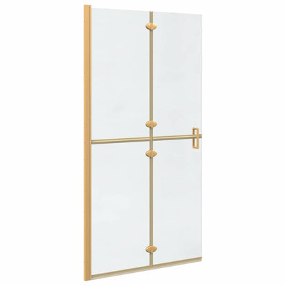Inloop douche wand Goud en transparant 100 x 190 cm Gehard glas