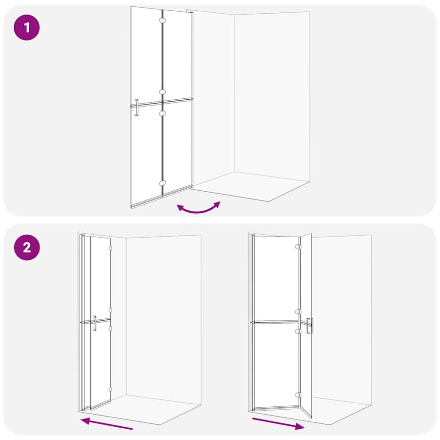 Inloop douche wand Goud en transparant 100 x 190 cm Gehard glas