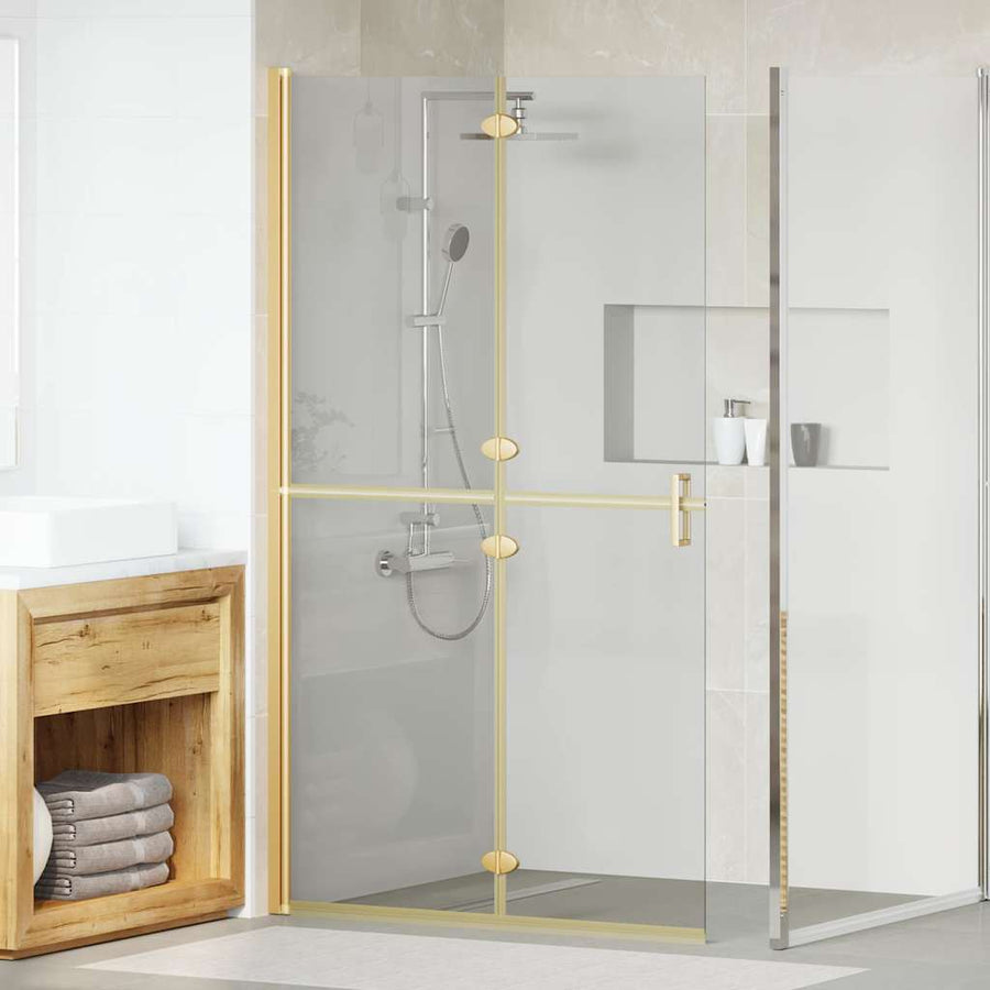 Inloop douche wand Goud en transparant 110 x 190 cm Gehard glas