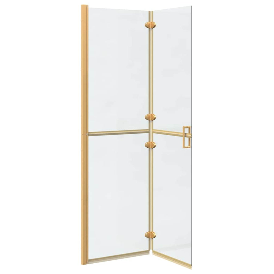 Inloop douche wand Goud en transparant 110 x 190 cm Gehard glas