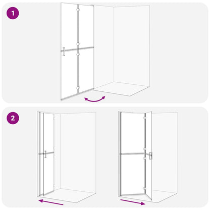Inloop douche wand Goud en transparant 110 x 190 cm Gehard glas