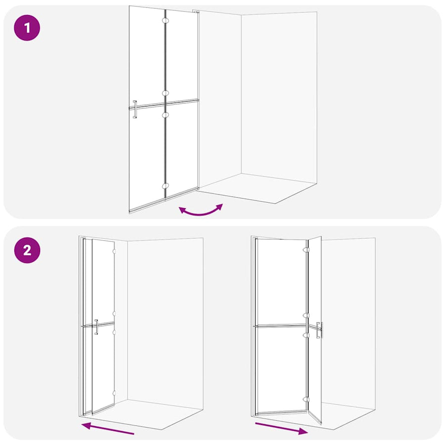 Inloop douche wand Goud en transparant 110 x 190 cm Gehard glas