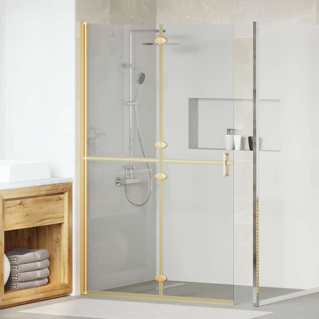 Inloop douche wand Goud en transparant 120 x 190 cm Gehard glas
