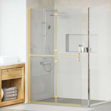 Inloop douche wand Goud en transparant 120 x 190 cm Gehard glas