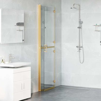 Inloop douche wand Goud en transparant 120 x 190 cm Gehard glas
