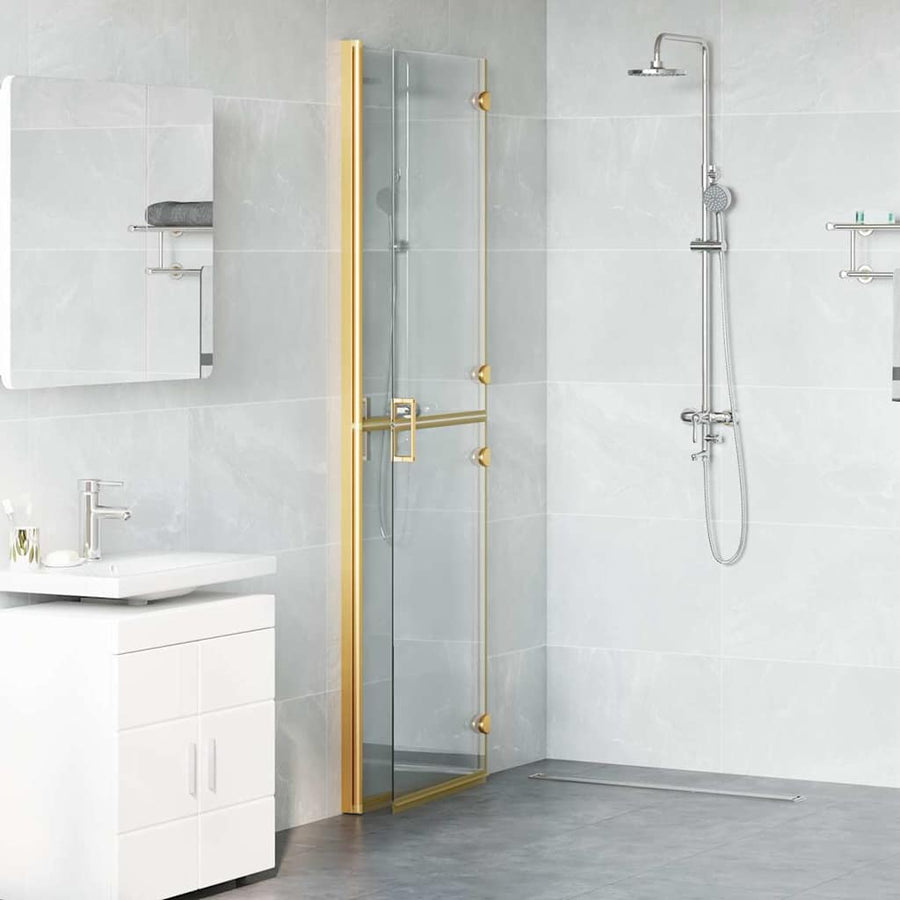 Inloop douche wand Goud en transparant 120 x 190 cm Gehard glas