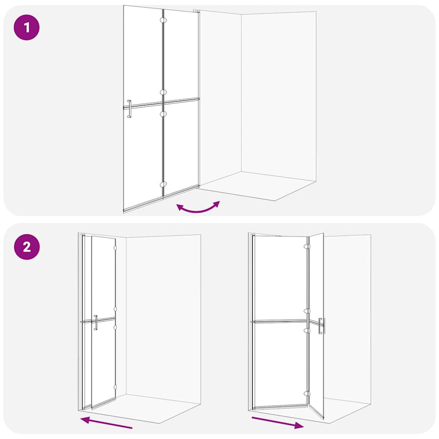 Inloop douche wand Goud en transparant 120 x 190 cm Gehard glas