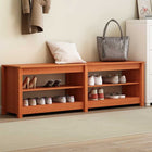 Schoenenbank massief grenenhout 160x36,5x50 cm wasbruin