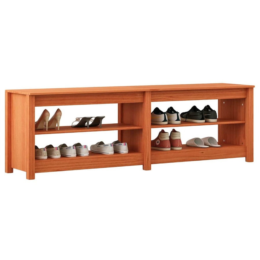 Schoenenbank Wasbruin 160 x 36,5 x 50 cm Massief grenenhout