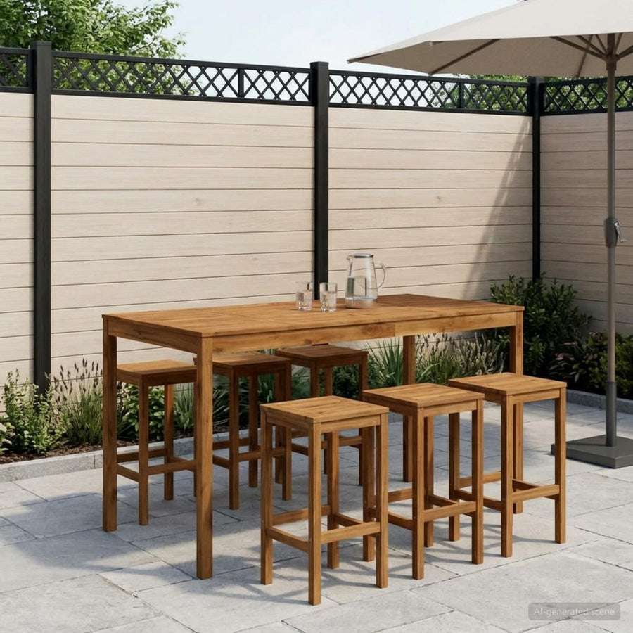 Tuinbar Tafel Naturel 196 x 100 x 105 cm Massief Acaciahout