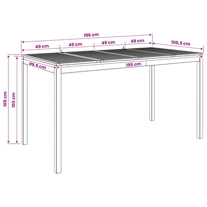 Tuinbar Tafel Naturel 196 x 100 x 105 cm Massief Acaciahout
