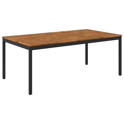 Tuindiner tafel Naturel en Zwart 196 x 100,5 x 75 cm