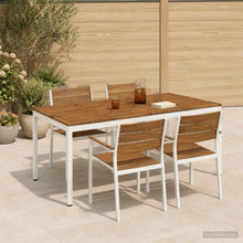 Tuindiner tafel Natuurlijk en Wit 196 x 100,5 x 75 cm