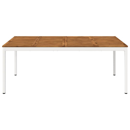 Tuindiner tafel Natuurlijk en Wit 196 x 100,5 x 75 cm