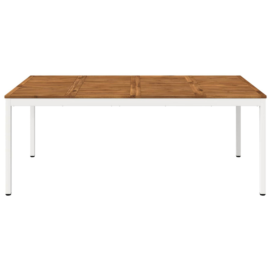 Tuindiner tafel Natuurlijk en Wit 196 x 100,5 x 75 cm