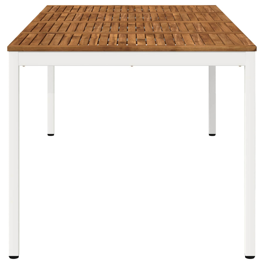 Tuindiner tafel Natuurlijk en Wit 196 x 100,5 x 75 cm