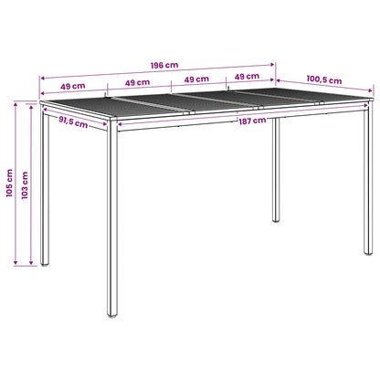 Tuinbar Tafel Natuurlijk en Koffie 196 x 100,5 x 105 cm
