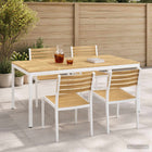 Tuintafel 196x100.5 cm massief acaciahout wit