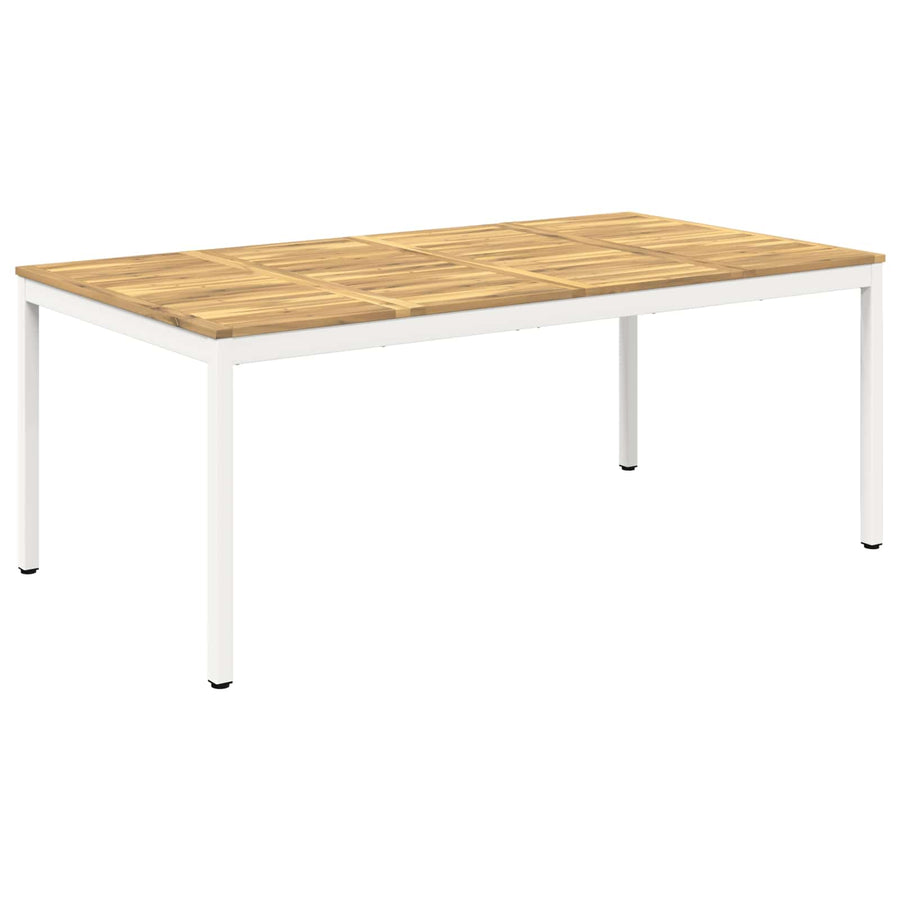 Tuindiner tafel Wit 196 x 100,5 x 75 cm Massief Acaciahout