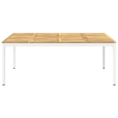 Tuindiner tafel Wit 196 x 100,5 x 75 cm Massief Acaciahout
