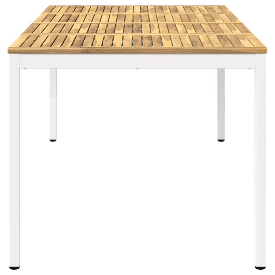 Tuindiner tafel Wit 196 x 100,5 x 75 cm Massief Acaciahout
