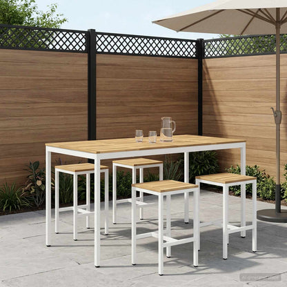 Tuinbar Tafel Wit 196 x 100,5 x 105 cm Massief Acaciahout