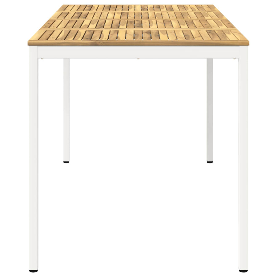 Tuinbar Tafel Wit 196 x 100,5 x 105 cm Massief Acaciahout