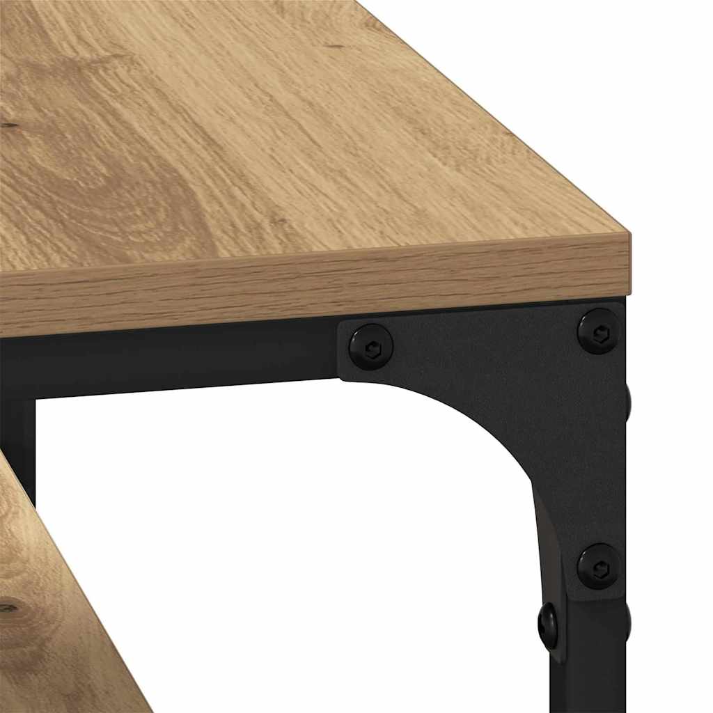 Salontafel Artisan Eiken 81 X 50 X 40 Cm Bewerkt Hout 80 x 50 x 40 cm artisanaal eikenkleurig