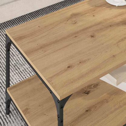 Salontafel Artisan Eiken 81 X 50 X 40 Cm Bewerkt Hout 80 x 50 x 40 cm artisanaal eikenkleurig