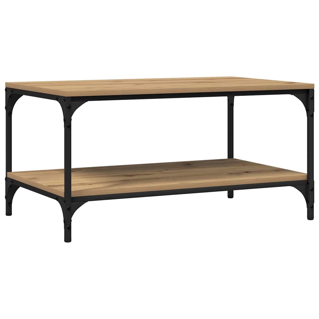 Salontafel Artisan Eiken 81 X 50 X 40 Cm Bewerkt Hout 80 x 50 x 40 cm artisanaal eikenkleurig