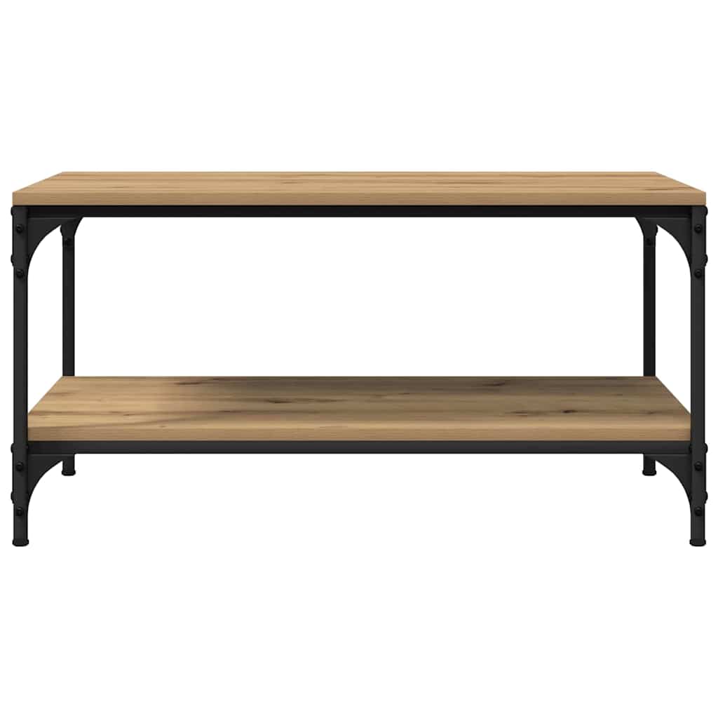 Salontafel Artisan Eiken 81 X 50 X 40 Cm Bewerkt Hout 80 x 50 x 40 cm artisanaal eikenkleurig