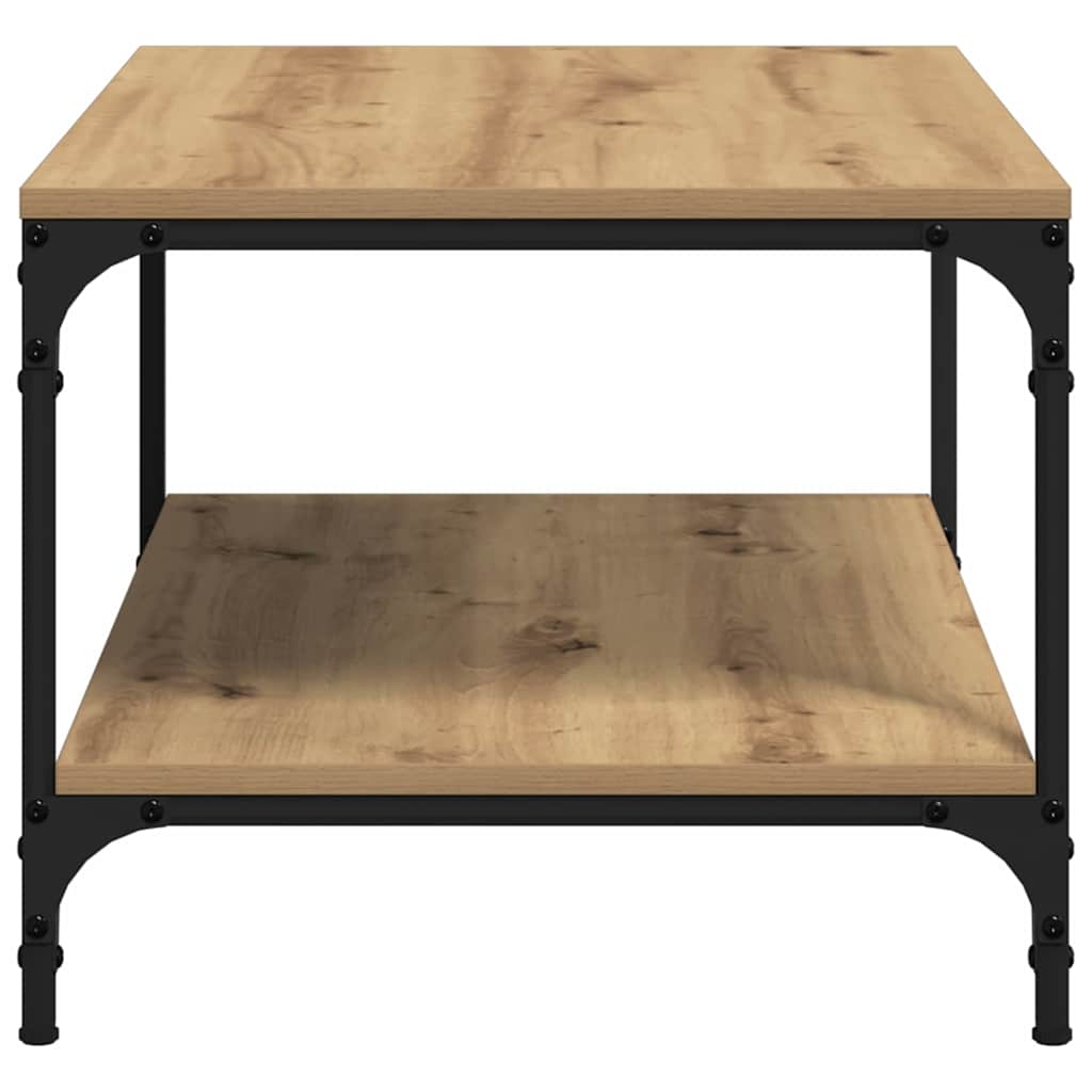 Salontafel Artisan Eiken 81 X 50 X 40 Cm Bewerkt Hout 80 x 50 x 40 cm artisanaal eikenkleurig