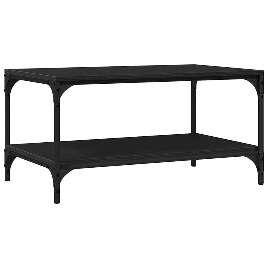 Salontafel 81 X 50 X 40 Cm Bewerkt Hout 80 x 50 x 40 cm Zwart eiken