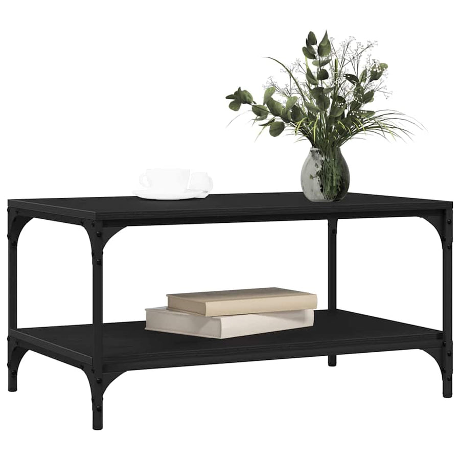 Salontafel 81 X 50 X 40 Cm Bewerkt Hout 80 x 50 x 40 cm Zwart eiken