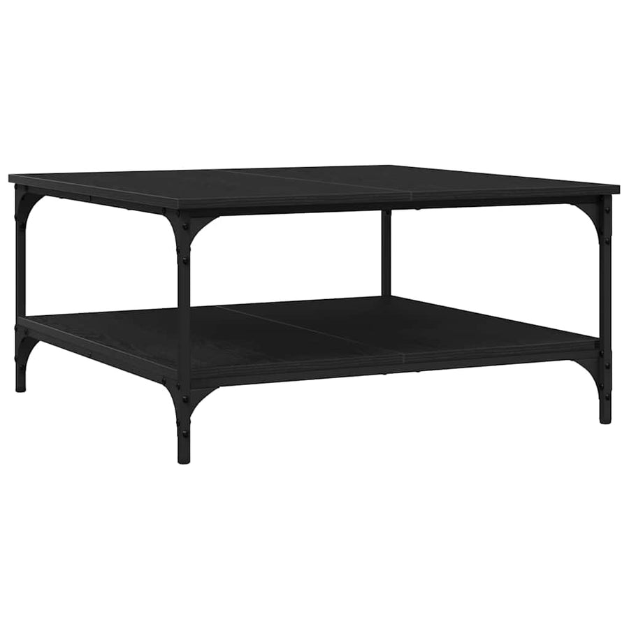 Salontafel Zwart eiken 80 x 80 x 40 cm Bewerkt hout
