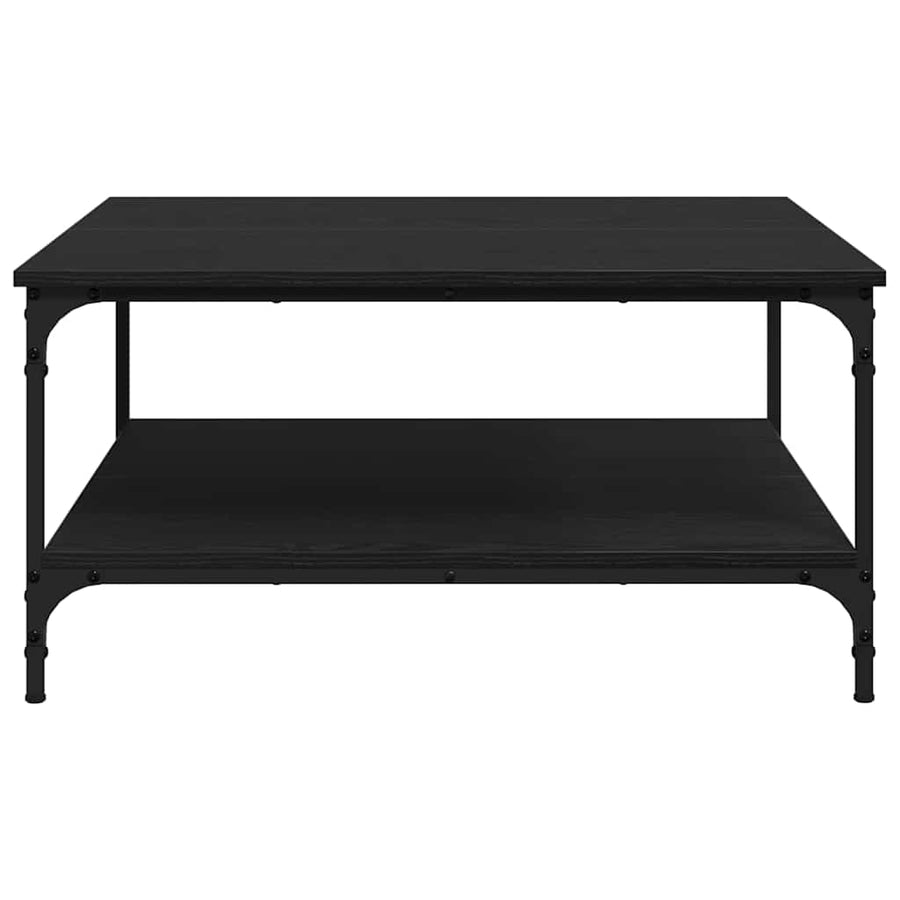 Salontafel Zwart eiken 80 x 80 x 40 cm Bewerkt hout