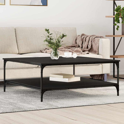 Salontafel Zwart eiken 100 x 100 x 40 cm Bewerkt hout