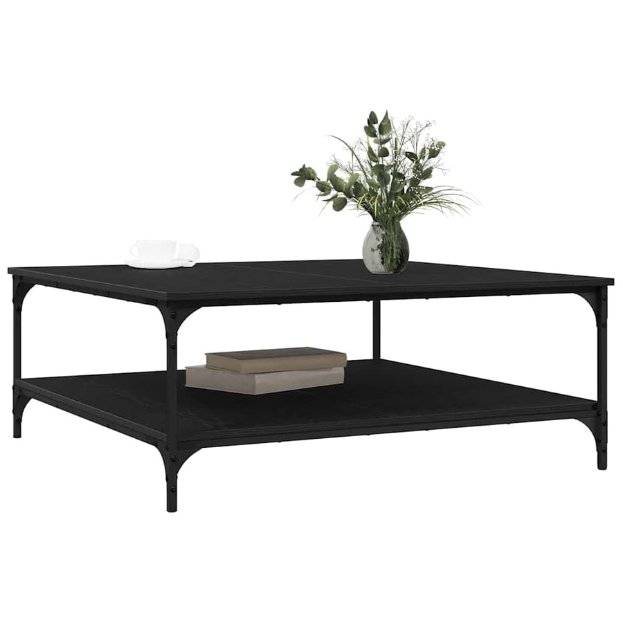 Salontafel Zwart eiken 100 x 100 x 40 cm Bewerkt hout