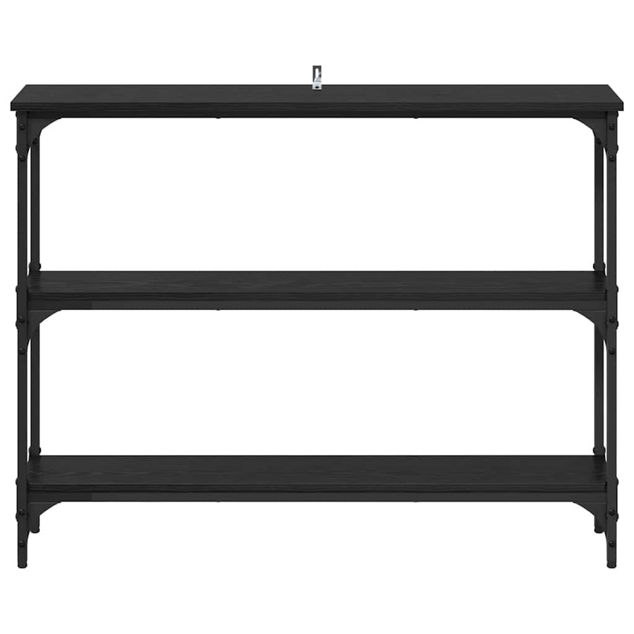 Wandtafel met plank Zwart eiken 100 x 22,5 x 75 cm Bewerkt hout
