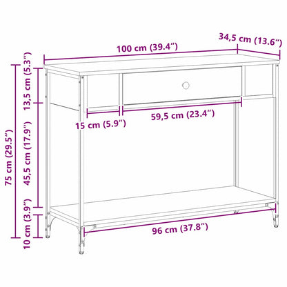 Wandtafel Other Oud hout 100 x 34.5 x 75 cm Bewerkt hout