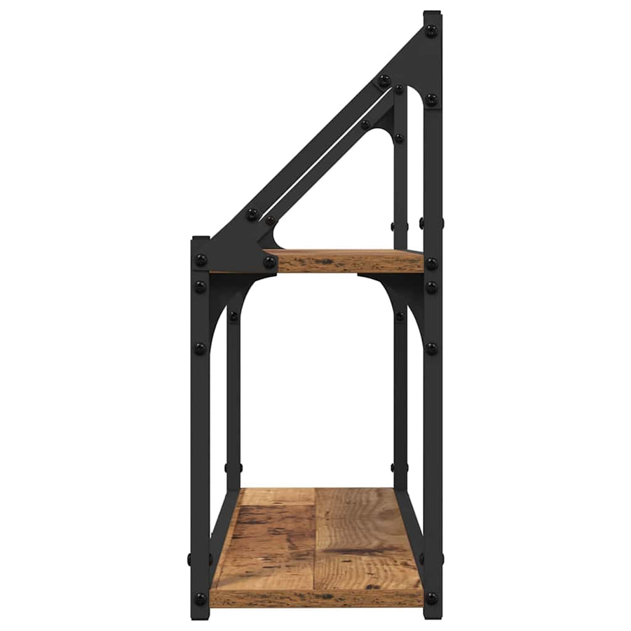 Wandplank Met Plank Oud Hout 60 X 21 X 51 Cm Bewerkt Hout