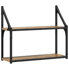Wandplank artisanaal eikenkleurig 60 x 21 x 51 cm Bewerkt hout