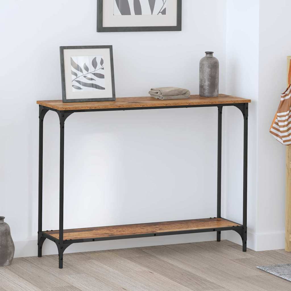 Wandtafel met plank Oud hout 101 x 30.5 x 75 cm Bewerkt hout
