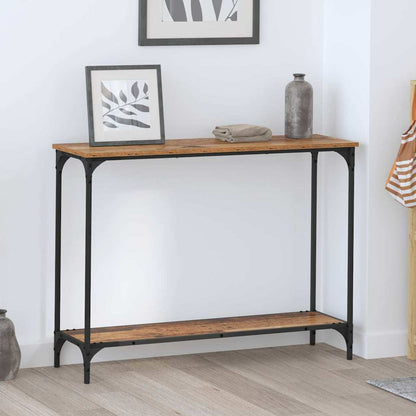 Wandtafel met plank Oud hout 101 x 30.5 x 75 cm Bewerkt hout