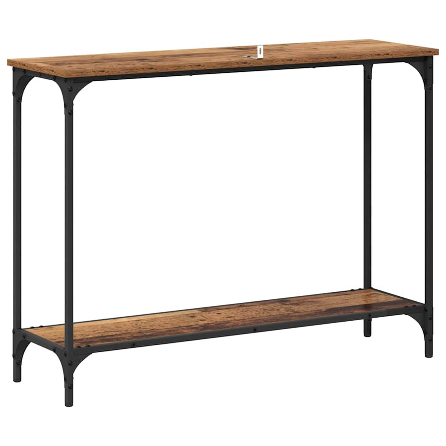 Wandtafel met plank Oud hout 101 x 30.5 x 75 cm Bewerkt hout