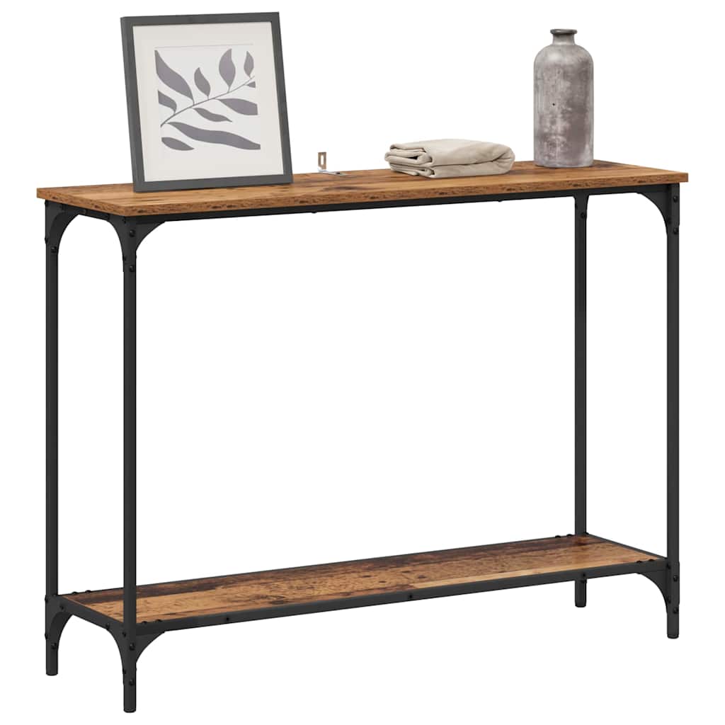 Wandtafel met plank Oud hout 101 x 30.5 x 75 cm Bewerkt hout