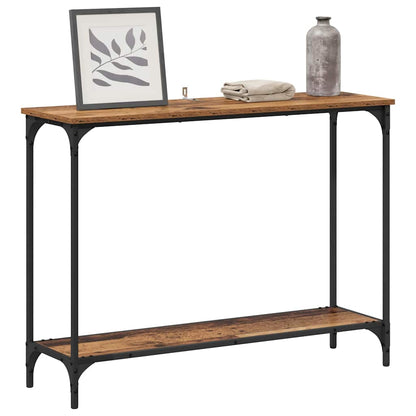 Wandtafel met plank Oud hout 101 x 30.5 x 75 cm Bewerkt hout